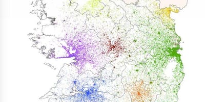 Ирска карта густине насељености 
