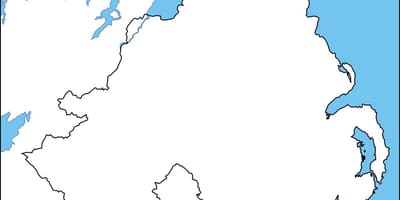 Празна мапа Северне Ирске