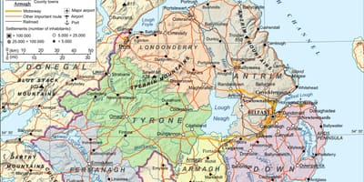 Мапа аеродрома у Северној Ирској