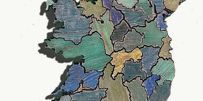 Карта дрвеним мапи Ирској
