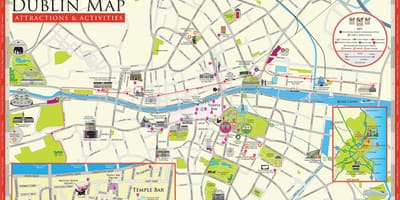 Карта Даблин Ирска туристичке атракције