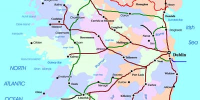 Карта железничких путева у Ирској