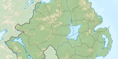 Карта физичка карта Северне Ирске